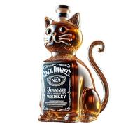 DUOAZJL Art Statue Sculpture - Funny Whiskey Cat Bottle, 300ml Unique Glass Decanter, 2025 New Cat Whiskey Decanter Set, Gift for Whiskey Lovers, for Bar Office Home(A)