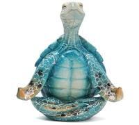 DUOAZJL Art Statue - Sea Turtle Meditation Yoga Decor Sculpture, Zen Yoga Resin Statue for Home Office Decorations, Collectible Gift Crafts(Color B)