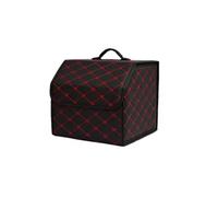 DUOAZJL Car Boot Tidy Storage Box for Hyundai Sonata 2015-2018, Large Capacity Leather Storage Box with Lid Trunk Organizer for Car Accessories(Red,31 * 30 * 31cm)