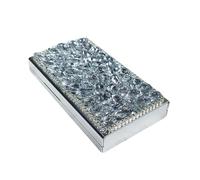 DUOAZJL Cigarette Case Rhinestone Cigarettes Storage Holder Slim Pocket Cigarette Box 20 Capacity for 100's Size Bling Metal Pill Case Smoker Gift for Women Ladies(#D)