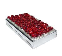 DUOAZJL Cigarette Case Rhinestone Cigarettes Storage Holder Slim Pocket Cigarette Box 20 Capacity for 100's Size Bling Metal Pill Case Smoker Gift for Women Ladies(#B)