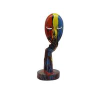 DUOAZJL Decoration Art Statue - Colorful Women Face Figurine Thinker Lady Sculpture Abstract Characters Crafts Ornaments Home Office Bedroom Living(Color 2)