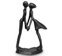 DUOAZJL Decoration Art Statue - Couple Metal Ornament Figurine, Affectionate Kissing Couple Statue Romantic Heart Iron Sculpture, for Anniversaries Proposal Valentine