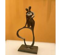 DUOAZJL Decoration Art Statue - Eternal Love Cast Iron Sculpture, Romantic Couple Statue, Modern Metal Art, Wedding Anniversary Engagement Valentine's Day Gift(Color 4)