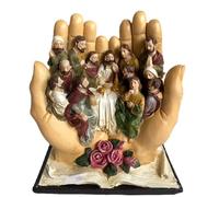 DUOAZJL Decoration Art Statue - The Last Supper Pendant 12 Saints Standing Book Display with Roses, Hand Design(Yellow)