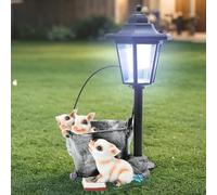 DUOAZJL Decoration Statue - Solar Garden Country Farm Reading Pigs with Light, Outside-Outdoor Decorations Pigs for Patio Yard Lawn Walkway Ornaments Gifts