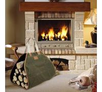 DUOAZJL Firewood Carrier Firewood Bag Heavy Duty Waxed Canvas Log Carrier Tote for Firewood, Large Fire Wood Sling Carrier with Handles for Easy Transport Carrying and Wood Stove Accessories