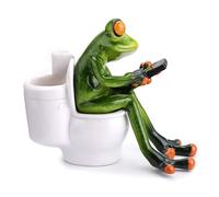DUOAZJL Funny Art Statue Creative Craft Frog Figurine, Resin Funny Green Frogs Personalized Animal Collectible Figurines Frog Crafts for Home Office Decoration(#3)