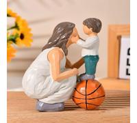 DUOAZJL Home Decor Art Statue - Warm Family Members Statue Dad Mom Daughter Son Reading Playing Table Sculpture, Desktop Happiness Art Figures Home Décor, Collectibles Gifts(#3)