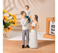 DUOAZJL Home Decor Art Statue - Warm Family Members Statue Dad Mom Daughter Son Reading Playing Table Sculpture, Desktop Happiness Art Figures Home Décor, Collectibles Gifts(#4)