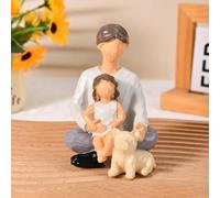 DUOAZJL Home Decor Art Statue - Warm Family Members Statue Dad Mom Daughter Son Reading Playing Table Sculpture, Desktop Happiness Art Figures Home Décor, Collectibles Gifts(#1)