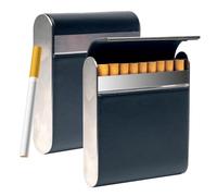 DUOAZJL Leather Cigarette case, Metal Cigarette Box,with Magnetic Switch flip top Closure Women and Men's Cigarette Holder case,Holds 20 Cigarette Storage case(2pcs)