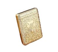 DUOAZJL Metal Cigarette Case Vintage Cigarette Holder Box King Size Portable Pack 16pcs Regular Size Cigarettes Unique Gifts for Women Men(Gold)