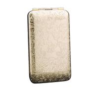 DUOAZJL Metal Cigarette Case Vintage Cigarette Holder Box King Size Portable Pack 20pcs Regular Size Cigarettes Unique Gifts for Women Men(Gold)
