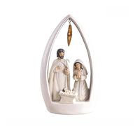DUOAZJL Nativity Scene Statue, Christmas Resin Statues, Christmas Nativity Figure, Holy Family Decoration, for Holiday Decoration(White)