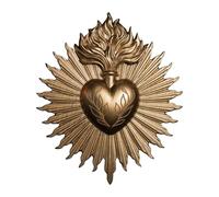 DUOAZJL Religious Sacred Hearts Wall Plaque, Sacrament Ornament, Art Home Gothic Statue Wall Hanging Sculpture for Hotel Porch Entrance Household(Gold)
