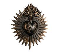 DUOAZJL Religious Sacred Hearts Wall Plaque, Sacrament Ornament, Art Home Gothic Statue Wall Hanging Sculpture for Hotel Porch Entrance Household(Black)