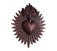 DUOAZJL Religious Sacred Hearts Wall Plaque, Sacrament Ornament, Art Home Gothic Statue Wall Hanging Sculpture for Hotel Porch Entrance Household(Red)