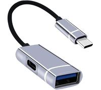 DUOBAGMA 2 in 1 Type-C OTG Adapter, Power Supply 10W PD Fast Charging Cable USB 3.0 External U-Disk Converter Splitter for Laptop Cell Phone