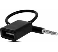 DUOBAGMA 3.5mm Male AUX Audio Plug to USB Female Adapter OTG Cable Black 15CM for Devices with AUX Audio Jack