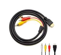 DUOBAGMA HDMI to RCA Cable, 5ft/1.5m HDMI Male to 3RCA Scart Audio Video AV Cable Composite Male M/M Connector Adapter Cable Cord Transmitter for TV HDTV DVD