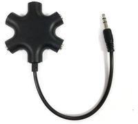 DUOBAGMA Headphone Splitter, 5-Jack 3.5mm Earphone Headphone Audio Aux Splitter Stereo Audio Headset Adapter,5 Way 1 Male to 2 3 4 5 Female Port Cable