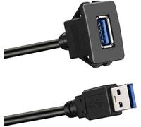 DUOBAGMA USB 3.0 Dashboard Cable Built-in Socket Adapter Connector Extension Cable for Car Truck Motorcycle
