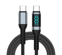 DUOBAGMA USB C to USB C Charger Cable (100W 5A), USBC to USBC Cable with LED Display, USB C PD Charging Cable (0.5M)