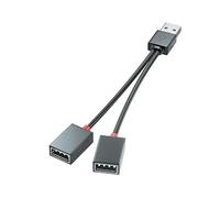 DUOBAGMA USB Splitter Y Cable USB 2.0 A Male to 2 Dual Female Extension Cable 30cm for Car Phone Laptop etc