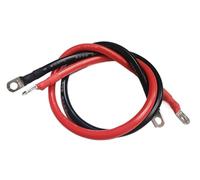 DUOCAI Red and Black a pair Super Soft Silicone Battery Connection Cable 8/6/4/2/0AWG with M6 M8 M10 Tinned Copper Lugs For Inverter,Battery,Car,UPS.(M8-8.5MM,4AWG-25MM2_1.8M)