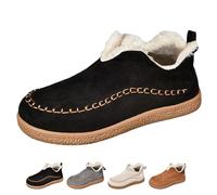 DUOCHSUA Women's Orthopedic Ankle Boots, Winter Warm Non-Slip Fleece Lined Snow Booties for Plantar Fasciitis Relief, Barefoot Slippers (4,Black)