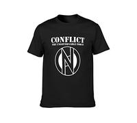 DUOduoAi Conflict - Ungovernable Force, Punk,Anarcho Punk, Crass,Subhumans Mens 100% Cotton Tshirt Size S Black