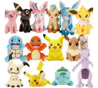 DuoDuoBao Original POKEMON Eevee Sylveon Umbreon Espeon Plush Toy Gengar Pikachu Charizard Plush Doll Soft Kawaii Toys Kids Gift Psyduck