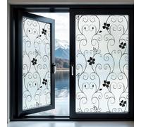 DUOFIRE Privacy Window Film Frosted Decorative Window Sticker Non Adhesive No-Glue Static Cling Glass Film Anti-UV Film (30cm X 120cm， DP014B)