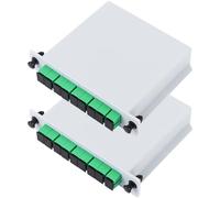 Duogalia 2-Pack SCAPC PLC Fiber Optic Splitter 1x8 Cassette Card Inserting, Optic Fiber Splitter for Home Wiring, LAN, Network Rooms, Fiber Distribution Box