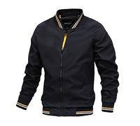 Duohropke Blouson Jacket Men's Spring Summer Transition Jacket Lightweight Leisure Jacket Lightweight Flight Jacket Autumn Jacket Outdoor Hiking Jacket Baseball Blouson with Zip Pockets Autumn Jacket,