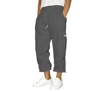 Duohropke Cargo Trousers Men's 3/4 Summer Short Trousers 7/8 Capri Trousers Lightweight Three-Quarter Trousers Jogging Bottoms Sweat Shorts Work Trousers Bermuda Shorts with Pockets Plain Beach