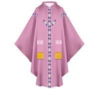 Duohropke Clergy Priest Robe for Men Catholic Coats Celebrant Chasuble Church Father Sleeveless Mass Vest Liturgical Robe Priest Robe Baptism Communion Wedding Worship Service, pink, One Size