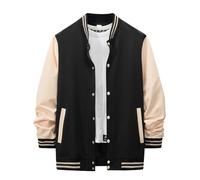 Duohropke College Jacket Men's Oversize Oldschool Bomber Jacket Baseball Jacket Vintage Sweat Jacket Without Hood Two-Tone Transition Jacket Sporty Football Jacket Coat Aviator Jacket Sports Jacket