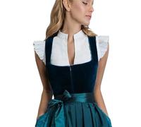 Duohropke Dirndl Blouse Cap Sleeves White Costume Blouses Women's White Cotton V-Neck Tops Dirndl Blouse for Costume Oktoberfest, White, L