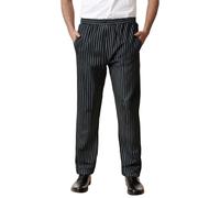 Duohropke Kitchen Trousers Men's Chef Baker Trousers with Elastic Waistband Plus Size Work Trousers with Drawstring Retro Striped Casual Trousers Stretch Slim Fit Summer Trousers Breathable Fabric