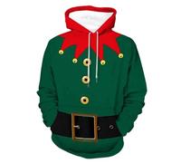 Duohropke Men's Christmas Jumper with Reindeer Style, Men's Christmas Hoodie, Long Sleeve Pullover with Hood, 01 Ag, XXL
