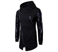 Duohropke Men's Hooded Sweatshirt Hoodies Sweatshirts Assassins Gothic Creed Zip Side Lacing Jacket Hoodie Assassin Creed Dark Tie Slim Fit Hooded Coat, black, XL