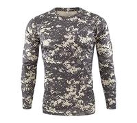 Duohropke Men's Outdoor Quick Drying Camouflage Long Sleeve Tops Python Pattern Blouse T-Shirts Tactical Mountaineering Quick Drying Long Sleeve Shirt, Army Green, XXL