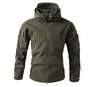 Duohropke Men's Waterproof Softshell Jackets, Outdoor Jacket, Work Jacket, Winter Lined Windbreaker with Hood, Outdoor, Warm, Windproof, Waterproof Coat Jackets, 01 Green, M