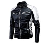 Duohropke Men's Waterproof Windproof Motorcycle Jacket with Protectors for Scooter, Biker, Touring, 01# Black, M