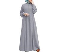Duohropke Prayer Clothing for Women Abaya Muslim Women's Burka Jilbab Hijab Dress Khimar Kaftan Long Islamic Robes Arabic Turkish Middle East Dubai Ramadan Muslim African Islam Dress, gray, S