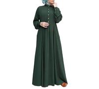 Duohropke Prayer Clothing for Women Abaya Muslim Women's Burka Jilbab Hijab Dress Khimar Kaftan Long Islamic Robes Arabic Turkish Middle East Dubai Ramadan Muslim African Islam Dress, Green, S