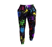 Duohropke Sweatpants Men's Funny Colourful Sports Trousers with 3D Print 80s Style Sporty Jogging Bottoms Elastic Waist Casual Trousers Outdoor Trousers Stretch Streetwear Wide Training Trousers