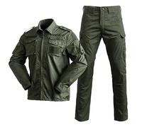 Duohropke Tactical Shirt Military Shirt and Trousers Airsoft Men's Long Sleeve BDU Combat Camouflage Camo Combat T-Shirt for Tactical Paintball Uniform Army, AG, M